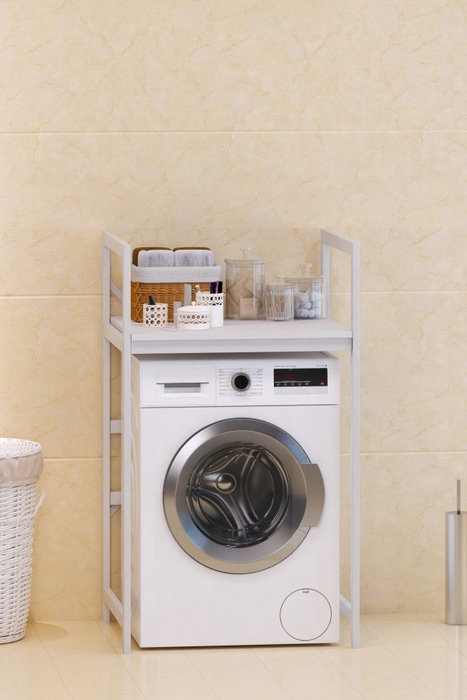 Hanah Home C7 Armario para Lavadora, Blanco, 70x116x60 cm, Diseño Moderno y Duradero para Lavadero